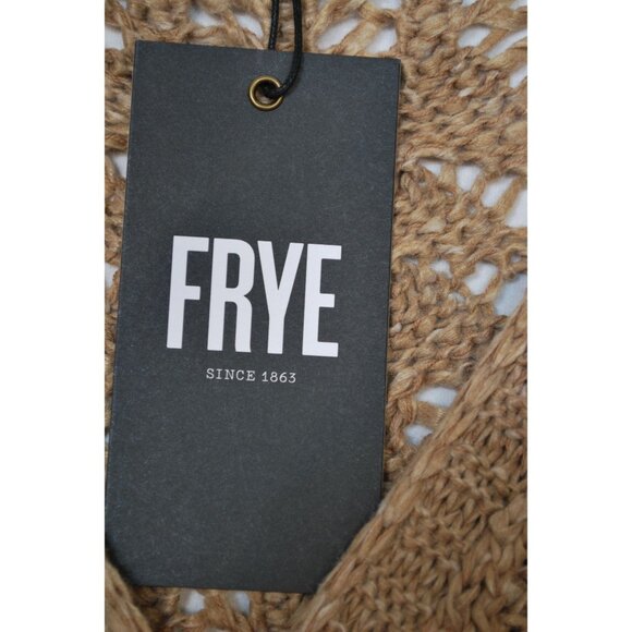 Frye Cinnamon Brown Open Knit Long Sleeve Cardigan Sweater Size Large - Picture 4 of 12